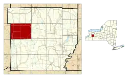 Location within Wyoming County and New York