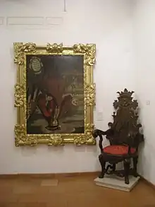 Portrait of Philip V of Spain purposefully exhibited upside down in the Museum of Almodí [es]