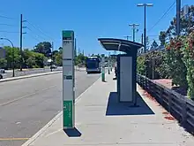 Bus-only road with four bus stops