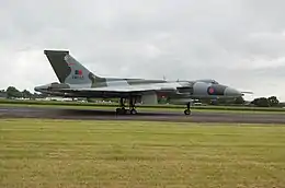 Avro Vulcan museum aircraft taxiing on a runway