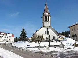 The centre of Xonrupt at the end of winter