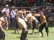 Image 54An Oil wrestling tournament in Istanbul. This has been the national sport of Turkey since Ottoman times. (from Culture of Turkey)