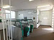 Ticket gates within the station