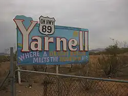 Sign at entrance to Yarnell