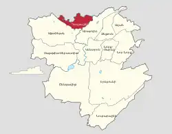 Davtashen district shown in red