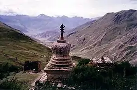 Yerpa Valley below a chorten