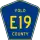 County Road E19 marker