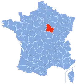 Location of Yonne in France