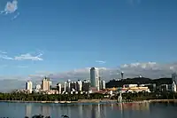 Siming District, looking north from the southern shore of Yundang Lake