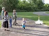 A model rocket launch celebrating Yuri's Day 2013 in City Park, New Orleans