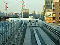 View from the end of the platforms looking northward in April 2007