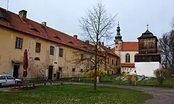 Obříství Castle and the bell tower