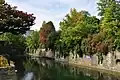 The moat (Schanzengraben) and the remains of the Bollwerk zur Katz (Old Botanical Garden), next to Selnau station.