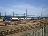 Full view of Z 20500 in Transilien livery near Moret-sur-Loing