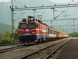 Former JŽ class 461 passing through Virpazar on the Belgrade-Bar line.