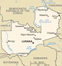 Map of Zambia