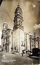 Zacatecas Cathedral with its recently completed North tower, 1904.