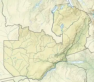 Location of Lake Bangweulu in Zambia.