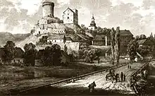 Będzin Castle by Napoleon Orda, 1881