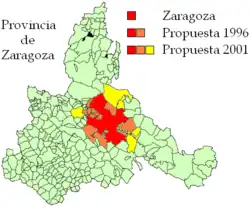 Zaragoza metropolitan area in Zaragoza Province