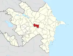 Map of Azerbaijan showing Zardab District