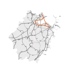 Map of the Expressway in Zhejiang Province