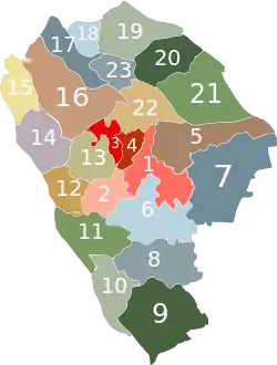 Dongsheng is labeled '24' on this map of Zhongshan