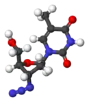 Ball-and-stick model of zidovudine