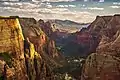 View from Observation Point looking southwest down Zion Canyon