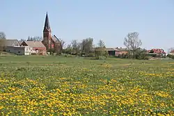 Panorama of Złotoria with the Saint Adalbert church