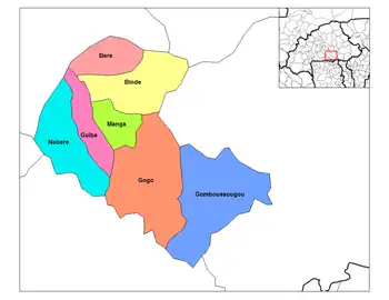 Nobéré Department location in the province