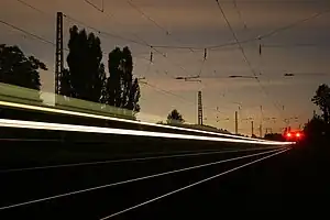 Long exposure of a passing train