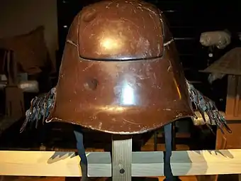 Edo-period Kabuto helmet of the zunari style, plain with no front crest holder