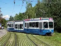 A Tram 2000 tram with low-floor centre section