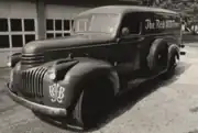 The vehicle used by the Red Hill Band to transport their instruments and travel to events in the 1940s.