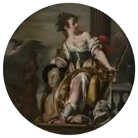  circular painting with multiple figures