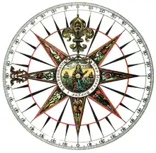 A detailed compass rose