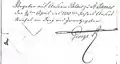 Final paragraph of a German contract from 1750 signed by George II, King of Great Britain and Elector of Hanover. It contains a mixture of Kurrent and 'Latin font' scripts.