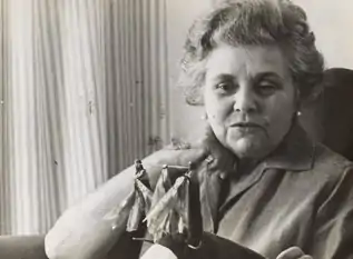 Photograph of Elizabeth Bishop seated