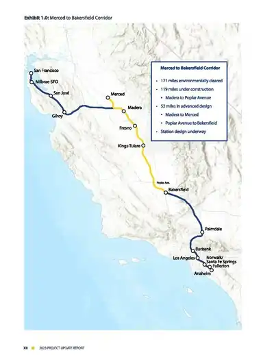 California High Speed Rail Initial Operating Segment as of March 2023