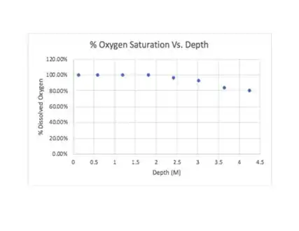 Percent Oxygen Saturation Vs. Depth on Castle Rock Lake