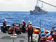 拖帶演習中的大台軍艦