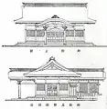 改建后的神殿立面图