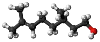 Ball-and-stick model of the (+)-citronellol molecule