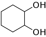 Chemical structure of cyclohexane-1,2-diol.