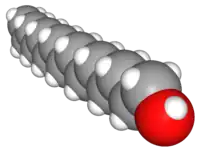 Space-filling model of 1-pentadecanol