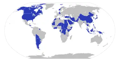 Countries boycotting the 1980 Games are shaded blue