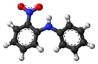 Ball-and-stick model of the 2-nitrodiphenylamine molecule