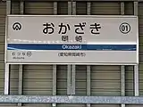 愛知環狀鐵道站名標示（2020年12月）