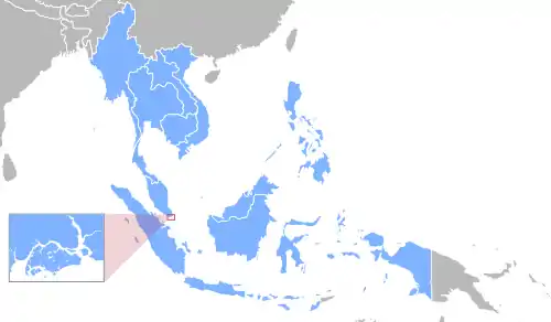 labelled map of ASEAN members states